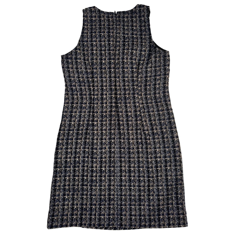 J.Crew Womens Navy Blue Black Tweed Sleeveless Shift Dress Size 2 Round Neck - Picture 5 of 9